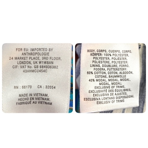 Anthropologie MEADOW RUE Merlon Tank Top Blue Floral Split Back Layered - Picture 5 of 6